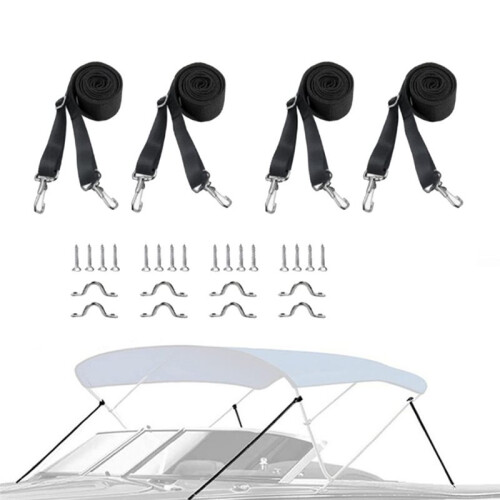 Adjustable Bimini Top Straps 33"-60" Straps Double Snap Hook Strap for Boat Awning Accessories 2