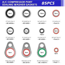 AC O-Ring-Kit Enthält 30 Größen, A/C O-Ring-Sortiment mit 54 Stück Gummi-Dichtungen und 85 Stück Abstandshaltern Zur Verbesserung der Dichtung