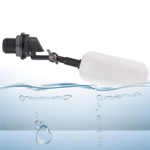2 Pcs Float Valve,1/2 Inch Thread Automatic Water System Filler,Adjustable Arm for Ponds,Plastic Float  Valve 2