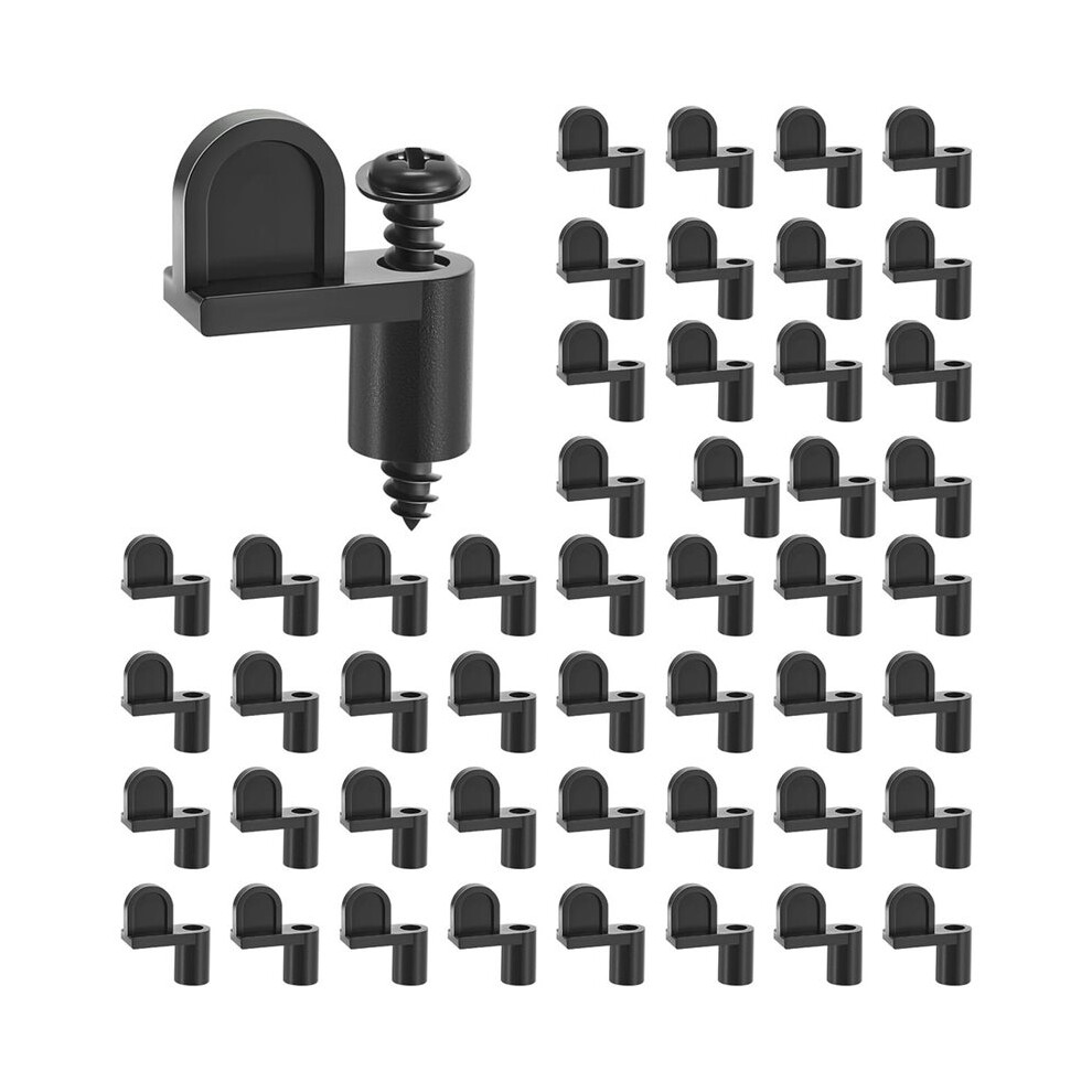 48 Pack 3/8 In Nylon Window Screen Clip With Screws Offset Clips For Fastens Storm Window, Storm Panels(Black) 6031917172478