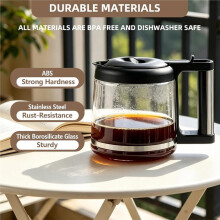 10-Kopp Glaskaraff COM532M COM530M Kaffebryggare Kaffekanna för 3066 3067 3093 3094 3111 3112 KF140 KF863