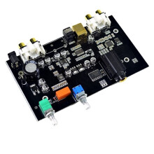 Für DAC-Dekoderplatine, Optischer Faser-USB-Eingang für DIY-Kopfhörerverstärker PCM5100 MS8416 Dekodierchip Mic 6,5 mm 12V