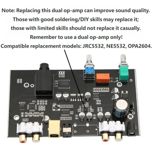 For DAC Decoder Board Optical Fiber USB Input for DIY Headphone Amplifier PCM5100 MS8416 Decode Chip Mic 6.5mm  12V 2