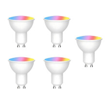 5PCS Tuya GU10 LED Light Bulb Dimmable 6W 220V 5CH RGB+White Light+Warm Light Life App Control