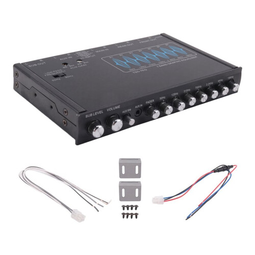 2X 7 Band Car Equalizer Audio EQ Tuning Crossover Amplifier Parametric Car Preamplifier Audio Equalizer +-12dB 2