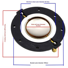 3st 44,4 mm 44,5 mm Kern Hoge Tonen Spreekspoel Koper Beklede Aluminium Ronde Draad Tweeter Spreekspoel Titanium Film Inlaat 44,4 Spoel
