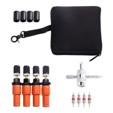 Kit de Válvulas Desinfladoras de Neumáticos Ajustables con Parada Automática (10-30 PSI) 4 Piezas Herramienta Desinfladora de Neumáticos con Rosca