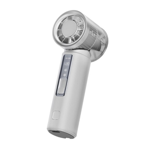 Portable High Speed Cooling Handheld Fan 3000mAh Rechargeable 120 Wind Speeds Adjustable  Foldable Silver