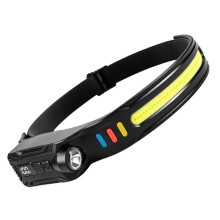USB-Uppladdningsbar LED-Sensorhuvudlampa COB LED-Huvudlampa Induktionshuvudlampa för Utomhus Camping Fiske Sökande