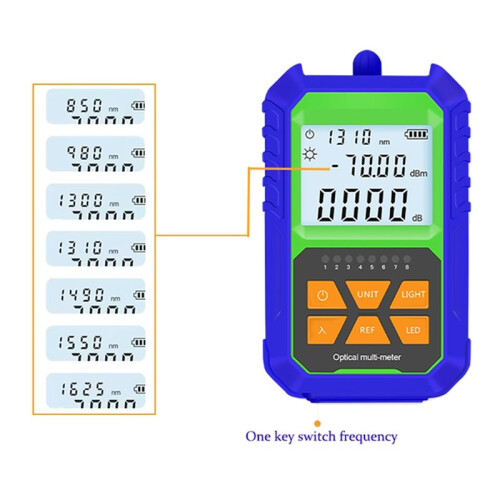 3 in 1  Rechargeable Optical Power Meter Optical Fiber Tester Optical Failure LED Frequency Identification -70.+6