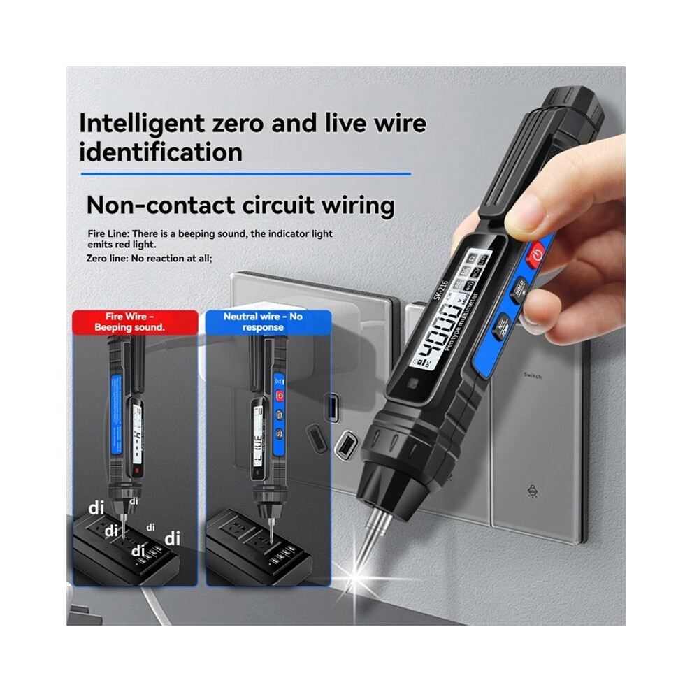 Sk-216 2In1 Pen-Type Multimeter Auto Range Electrical Test Pencil Meter Ohm Ncv Voltage Current Measurement 6031222685199