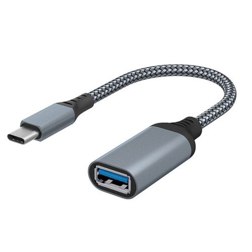 High Quality Data Cable Type-C to USB3.0 Transfer Cable for Mobile Tablet Computer Vehicle Extension Converter Gray