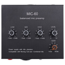 2X MIC-60 3-Band Equalizer Balanced Mic Preamp Microphone Preamplifier with Cable and 3.5mm Cable