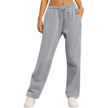 Women'S Wide Leg Sweatpants High Waisted Baggy Interior Drawstring Sweatpants Straight Leg Sweat Pants Light Gray XXL