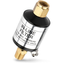 Water and Oil Separator for Air , 1/4" NPT Inlet and Outlet, 150 PSI, Air Compressor and Air Tool Accessory, 1 PC
