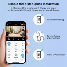 Cámara HD con Visión Nocturna, Inalámbrica WiFi, Sin Necesidad de Alimentación Externa, Cámara de Vigilancia para Interiores del Hogar