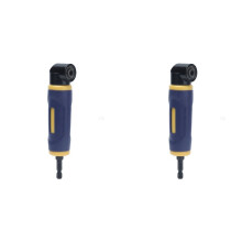 2X Tournevis D'Extension, Tournevis Courbé, Adaptateur de Perceuse à Angle Droit, Embout de Perceuse Jaune et Bleu à 90 Degrés.
