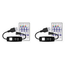 2X WS2811 WS2812B LED-Controller Musik 28 Tasten Fernbedienung für Individuell Adressierbare RGB-Lichtstreifen USB 5 V