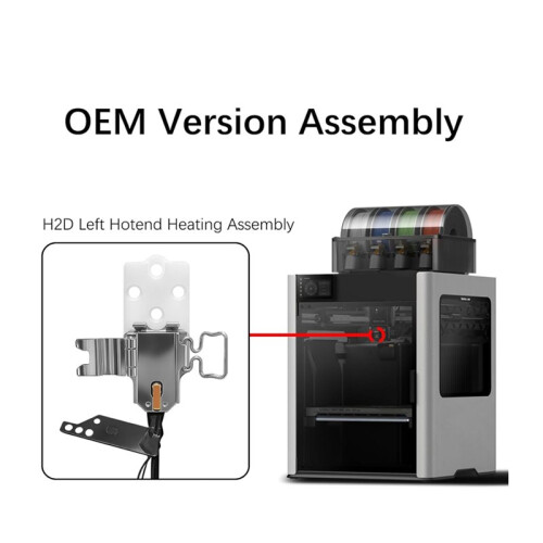 Left Hotend Heating Assembly for  H2D/H2C 3D Printers, Quick Hotend Replacement, Metal & Ceramic Construction 2