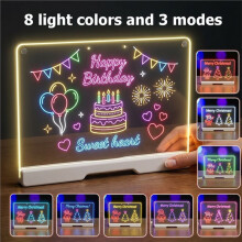 LED Tekenbord voor Kinderen - Oplaadbaar 8 Kleur Lichtgevende Acryl Notitieblok met Standaard, Cadeaus voor 6-12 Jaar Oud