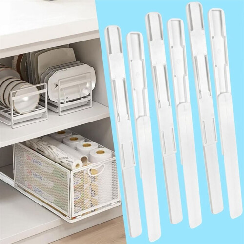 6 Pcs Adhesive Sliders for Cabinets Pull Out Drawer Organizer Accessories Pull Out Rail for Baskets,Bins,Cabinet,Shelves 2