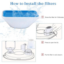 Filtros de Reemplazo para Fuente de Agua para Gatos de 3.2L/2.5L, para Fuente para Mascotas, Elimina Impurezas y Olores para PEKTACO