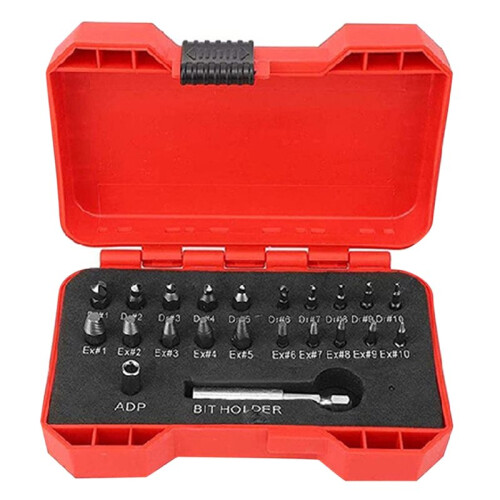 Damaged Screws Extractor Set Remover Drill Bits for Broken Stripped Screws Bolts with Socket Adapter Extension Holder 1