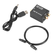 3.5MM Jack 2xRCA Amplifier Decoder Digital to Analog Audio Converter Optical Fiber Coaxial Signal to DAC Spdif Stereo