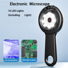 HD Magnifying Glass with Light /UV Light Mode  Electronic Digital Microscope Magnifier with 2.4 Inch 50-500x Zoom