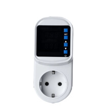 Protetor de Corrente de Tensão Ajustável 220V com Plugue de Exibição LED, Soquete de Proteção Contra Sobretensão e Subtensão EU PLUG