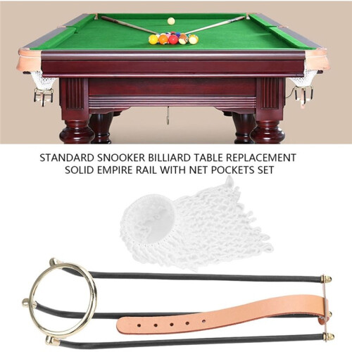 Snooker Billiard Table Replacement Rail with Net Pockets Set, Sturdy Billiards Replacement Rail for Pool Table Repair 1