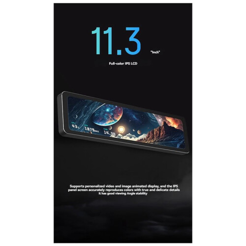 TROFEO VISION Écran LCD IPS de 11,3 Pouces 1920x400 Résolution Écran Magnétique Alimenté par USB Type-C Moniteur Secondaire A 2