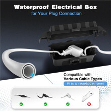 IP55 Outdoor Electrical Box Waterproof with Detachable Awning Covers,7.1x3.9x2.4'' Extension Cord Cover,for Outdoor Plug