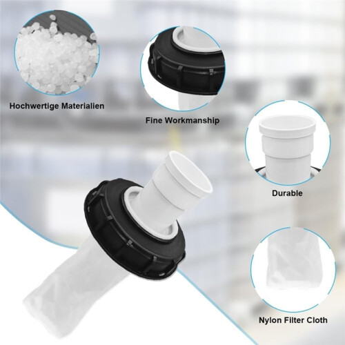 180 IBC Lid Filter 163 mm Vertical Rainwater Filter DN150 with Washable Nylon Filter for IBC Container 2