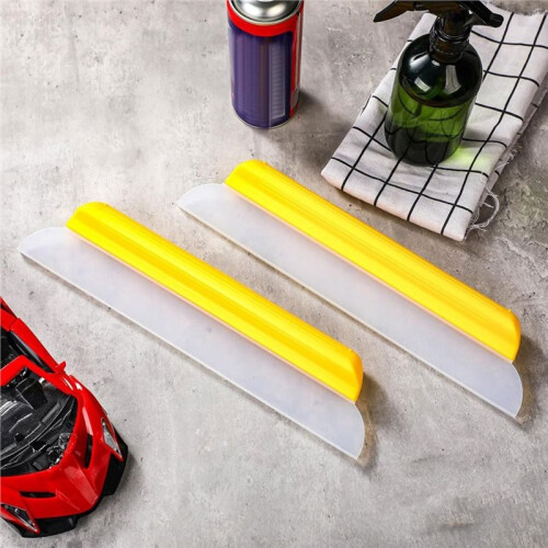 2 Pacote de Rodo de Secagem de Carro de 14 Polegadas Amarelo Silicone Mais Longo Rodo de Água para Janela Chuveiro Automotivo 1