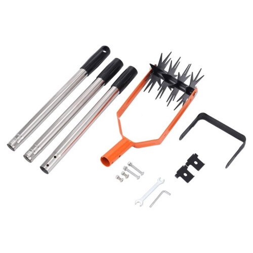 Rotary Garden Tool with Ergonomic Handle for Efficient Soil Cultivation and Adjustable Handle Length