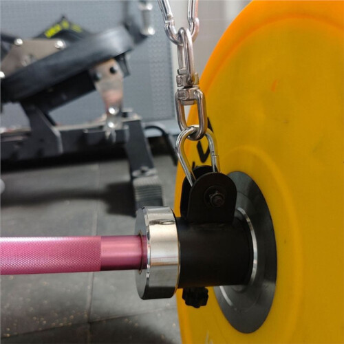Gym Barbell Sleeve with Rotating Hook Bar Collar for Strength Training Rowing Pull Down Exercises Barbell Row Attachment 2