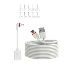 16,4 Fuß USB C Stromkabel mit Adapter für Ring Pan-Tilt Halterung/Stick Cam Battery Pro/3. Generation/2. Generation/Spotlight Cam