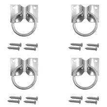 4PCS Dual Horse Tie Ring Wall Mount Horse Tie Ring Set with Screws, Ideal for Stables and Trailers