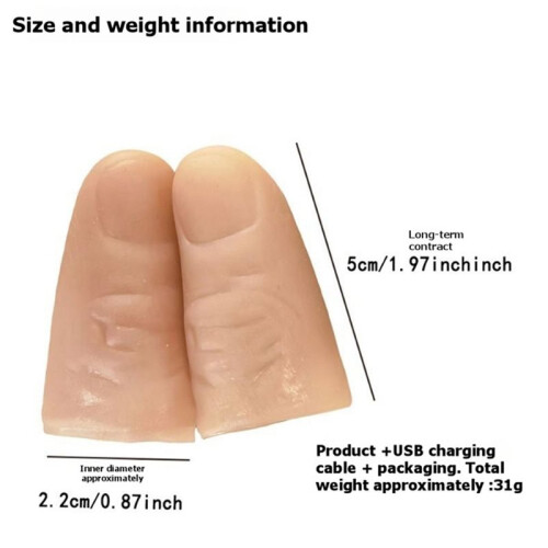 Magic Thumb Light Finger Magic Tricks Phantasy Props Magic LED Thumbs Fingers Light Rechargeable for Stage Performance