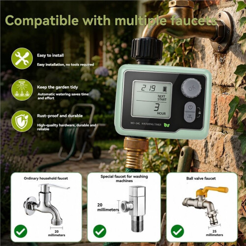 Sprinkler Timer Automatic Garden Watering Timer Waterproof Intelligent Digital Hose Faucet Irrigation Controller G3/4 2