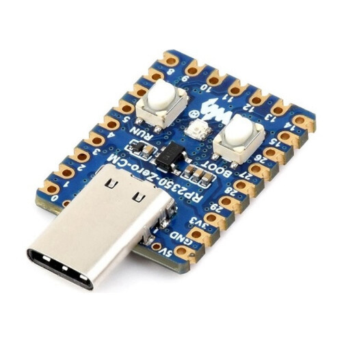 Waveshare 2PCS RP2350-Zero  Development Board Dual-Core and Dual-Architecture Onboard Type-C Male Port Castellated Module 2