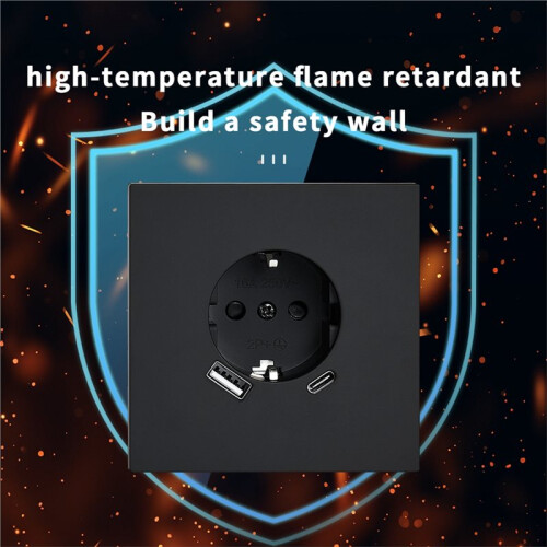 Wall Embedded Flame Retardant USB Power Sockets EU Standard 250V Classic Electrical Outlets Paint Plastic Socket 1