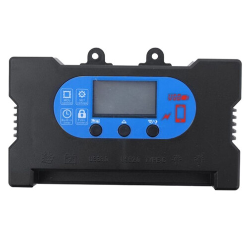 100A Solar Charge Controller PWM Panel Controller Solar Panel Batteriregulator med Dual USB Snabbladdning