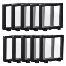 10X Black 3D Floating Case Challenge Coin Holder Coin Floating Display with Base for Coin Medallions Jewelry