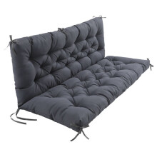 Waterproof Backrest Swing Cushion, 2-3 Seater Patio Swing Replacement Pad, Multi Sizes, Gray 120x100x10cm
