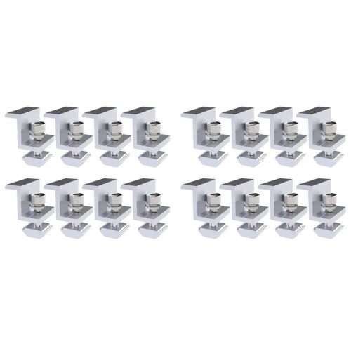 Pack of 16 Solar Module Brackets, Solar Panel Holder, End Clamp, Adjustable, Fixing Solar Module Holder (35 mm) 1