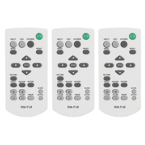 3X Universal RM-PJ8 Projector Replacement Remote Control for  RM-PJ5/PJ6/PJ10/PJ12/PJ1 Wireless Remote Controller 1