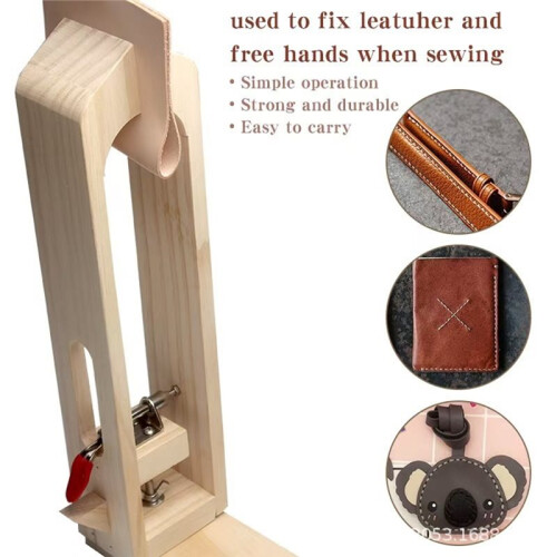 1 Pc Wood Leather  DIY Stitching DIY Leather Goods Rack Without Pre Wrapped Leather Clamp DIY Hand Sewing Tools 2