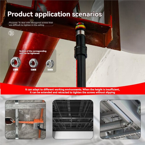 Ceiling Sleeve Portable Impact Batch Multifunctional Retractable 27-50CM Keel Nut Djustable Ceiling Leveling Sleeve 2